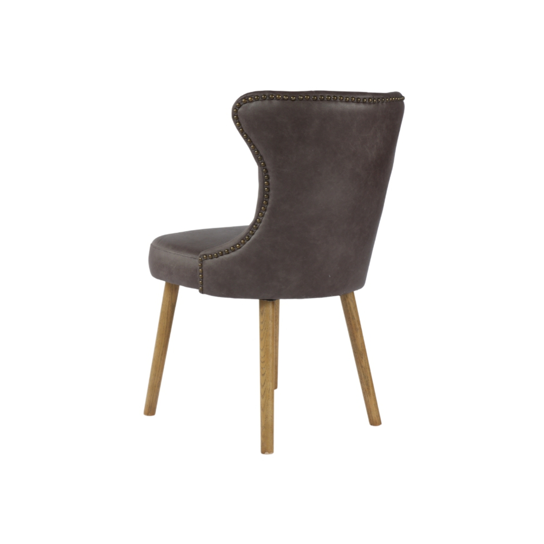 Venice Leather Look Dining Chair Grey image 4